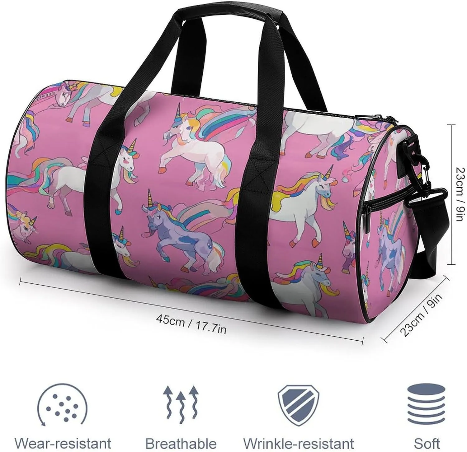 Gym Bags Small Many Horse Duffel Bag Overnight Bag with Shoe Compartment Carryon Bag for Men Women