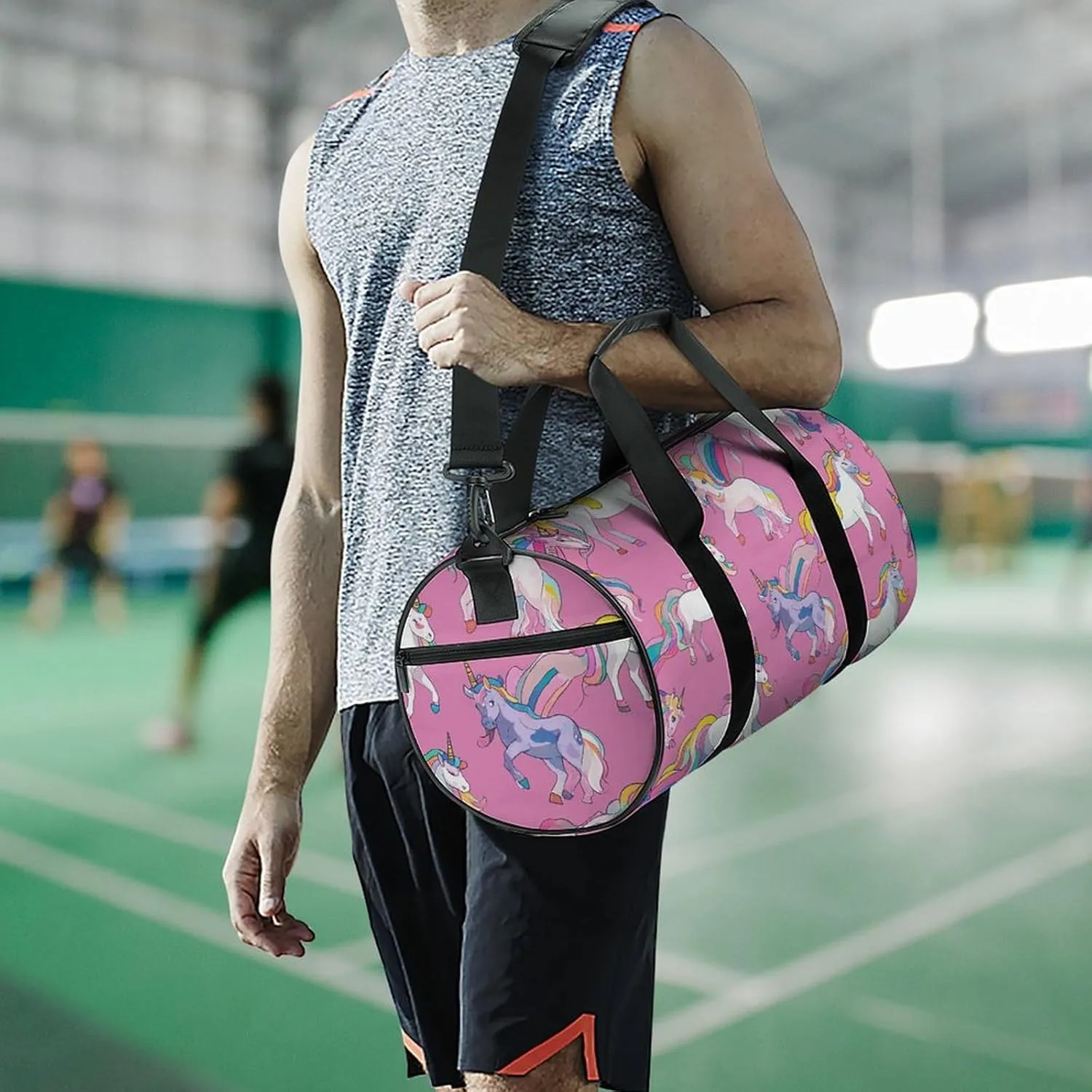 Gym Bags Small Many Horse Duffel Bag Overnight Bag with Shoe Compartment Carryon Bag for Men Women