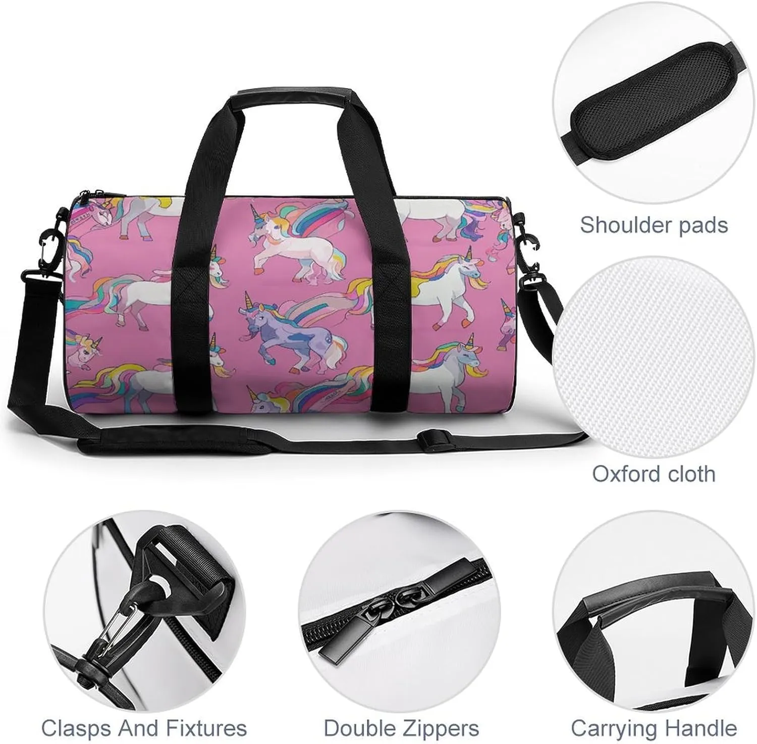 Gym Bags Small Many Horse Duffel Bag Overnight Bag with Shoe Compartment Carryon Bag for Men Women