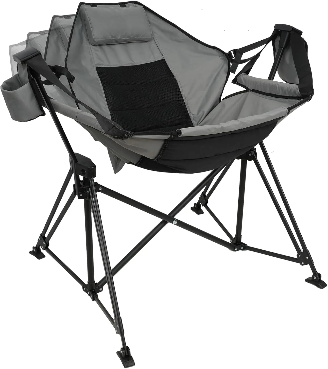 Hammock Camping Chair Folding 350lbs Foldable Portable Rocking Chairs for Adults Outside Swinging Camp with Stand Lawn Garden Hanging Outdoor