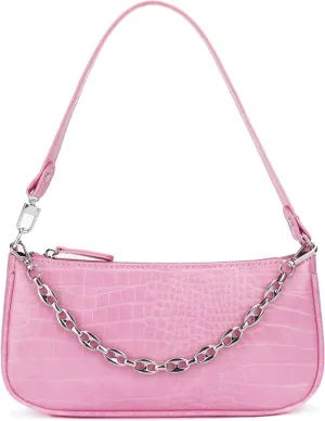 Handbag with Chain Strap Faux Leather Classic Clutch Bag Small Shoulder Purse、