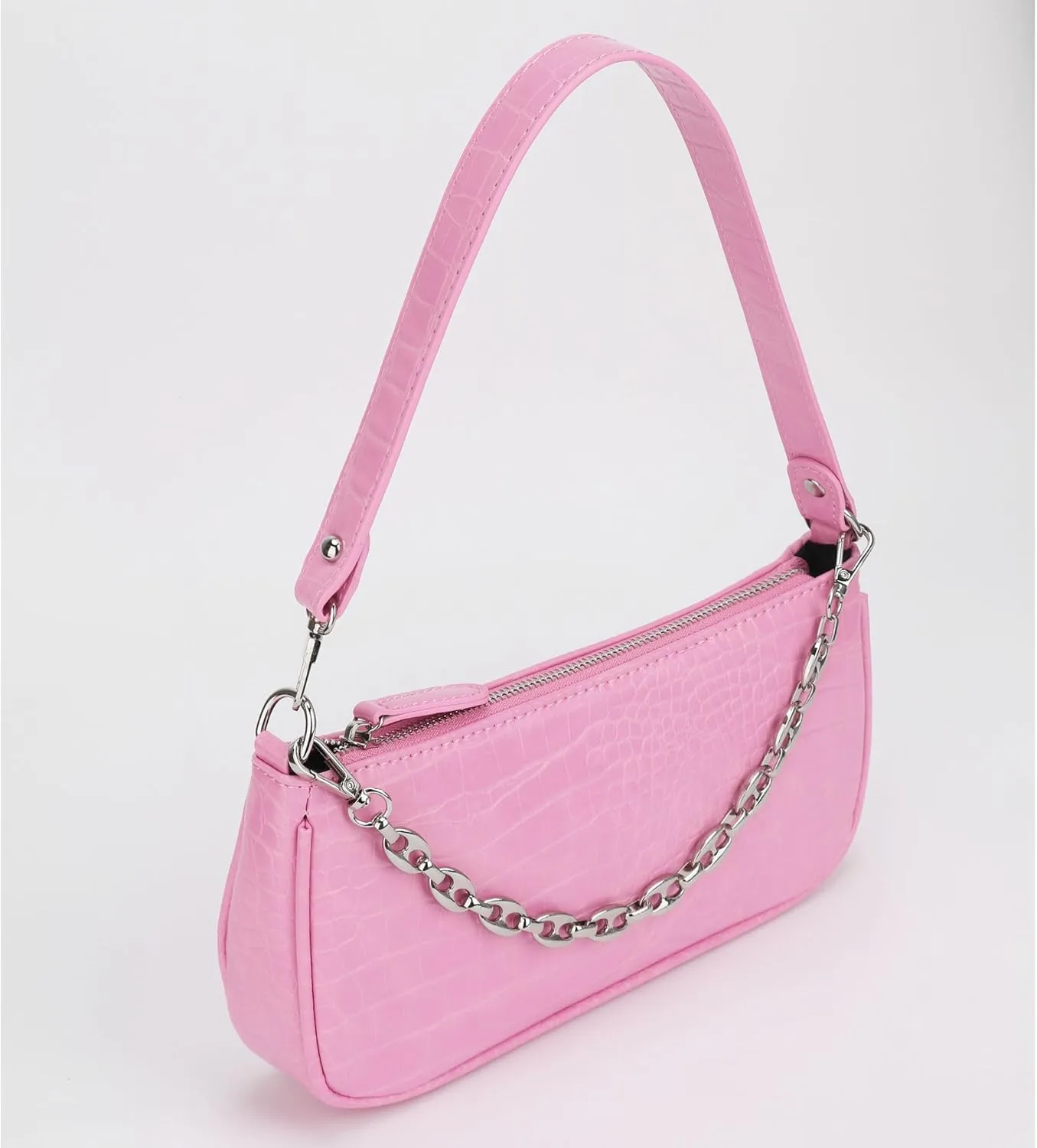 Handbag with Chain Strap Faux Leather Classic Clutch Bag Small Shoulder Purse、