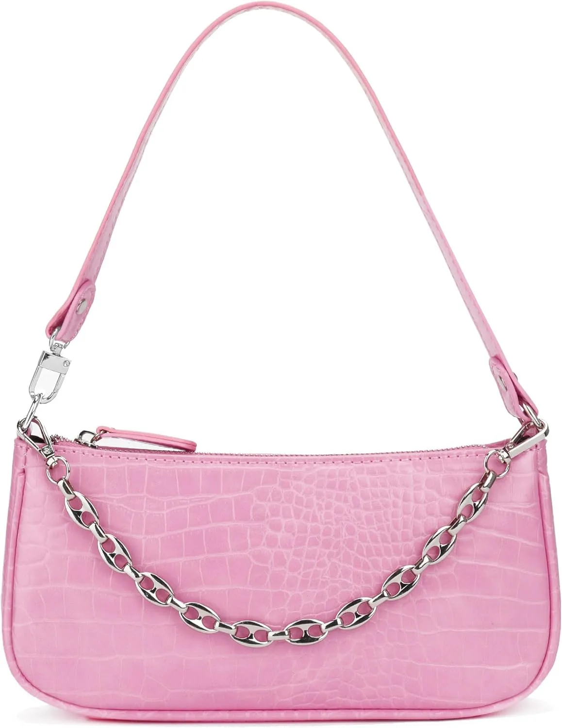 Handbag with Chain Strap Faux Leather Classic Clutch Bag Small Shoulder Purse、
