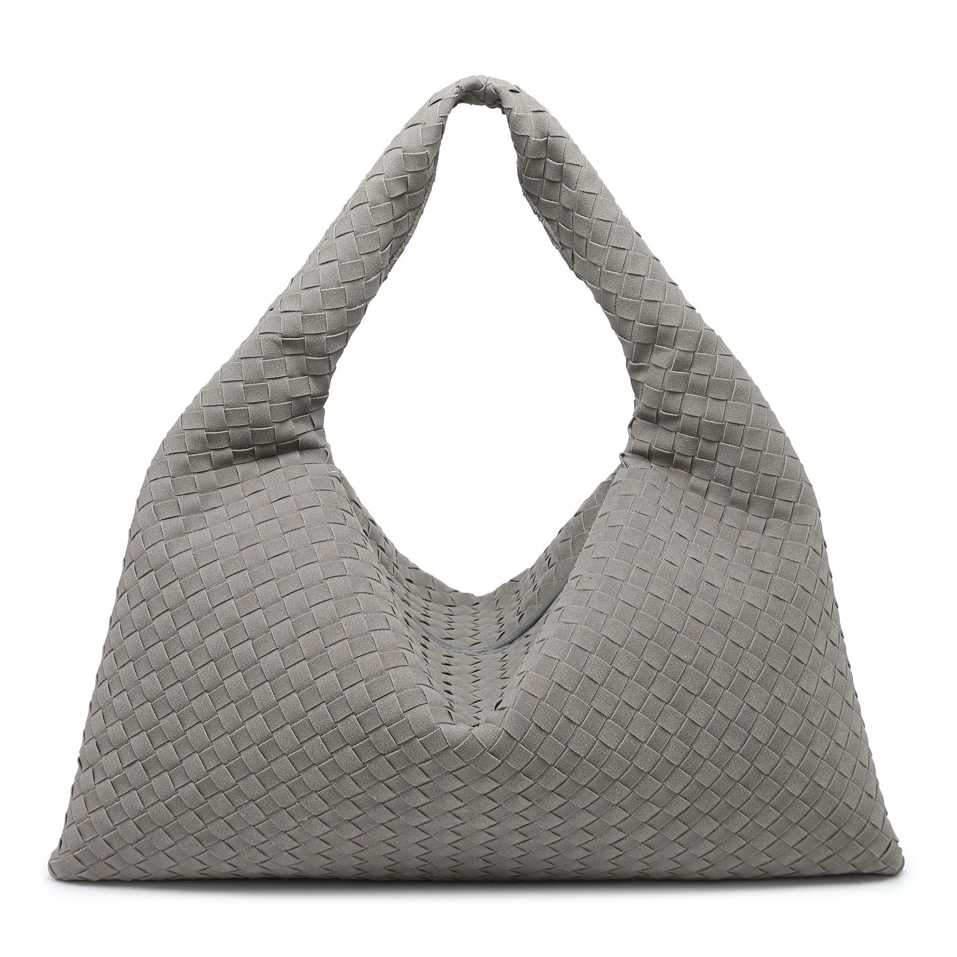 Handmade Suede Woven Solid Color Large Capacity Shoulder Bag Bag Women Simple Casual