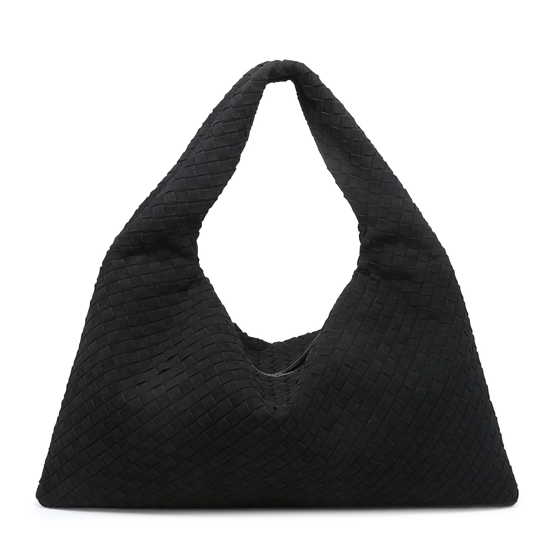 Handmade Suede Woven Solid Color Large Capacity Shoulder Bag Bag Women Simple Casual