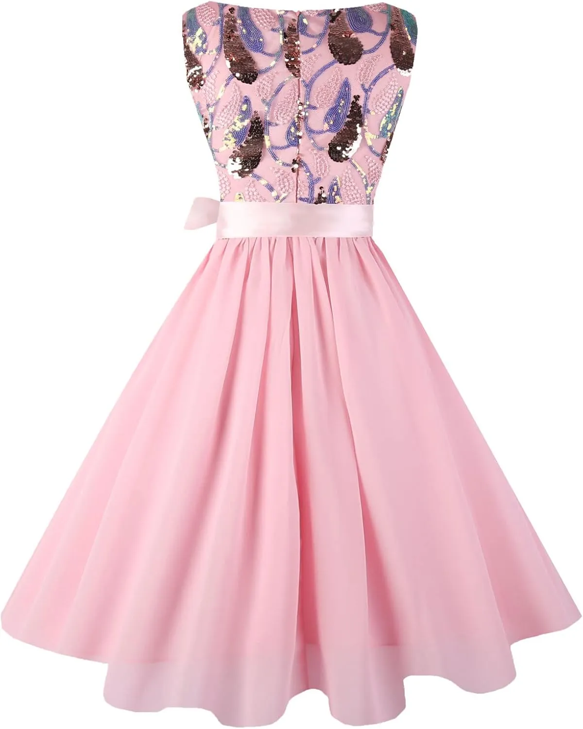 Hanpceirs Women's Boatneck Sleeveless Prom Wedding Guest Bridesmaid Dresses Cocktail Dress
