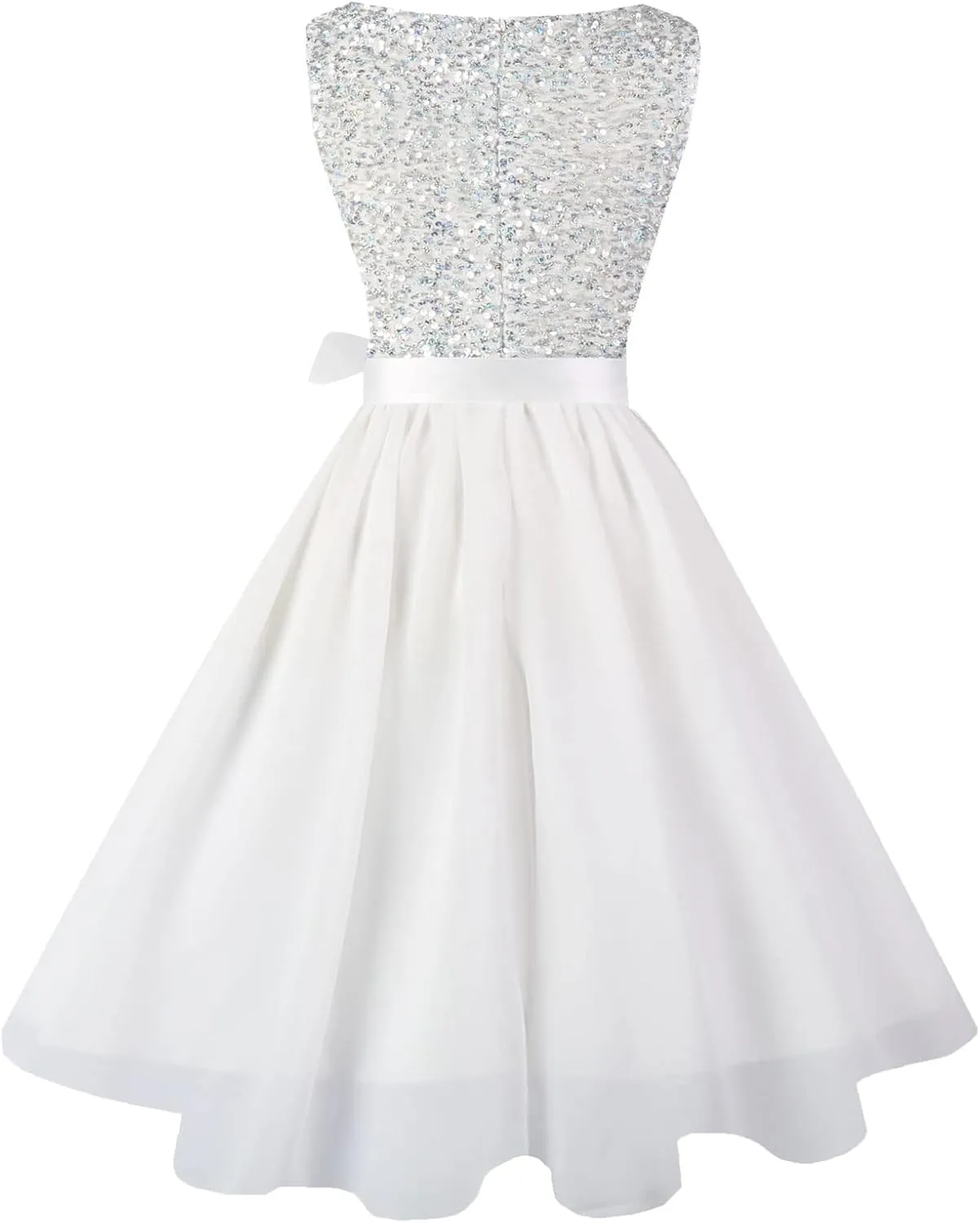 Hanpceirs Women's Boatneck Sleeveless Prom Wedding Guest Bridesmaid Dresses Cocktail Dress