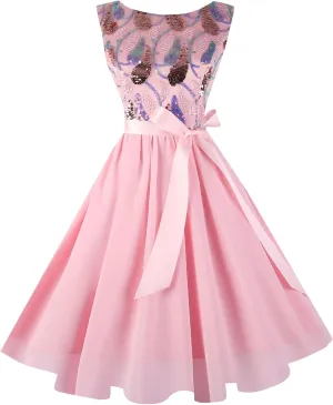 Hanpceirs Women's Boatneck Sleeveless Prom Wedding Guest Bridesmaid Dresses Cocktail Dress