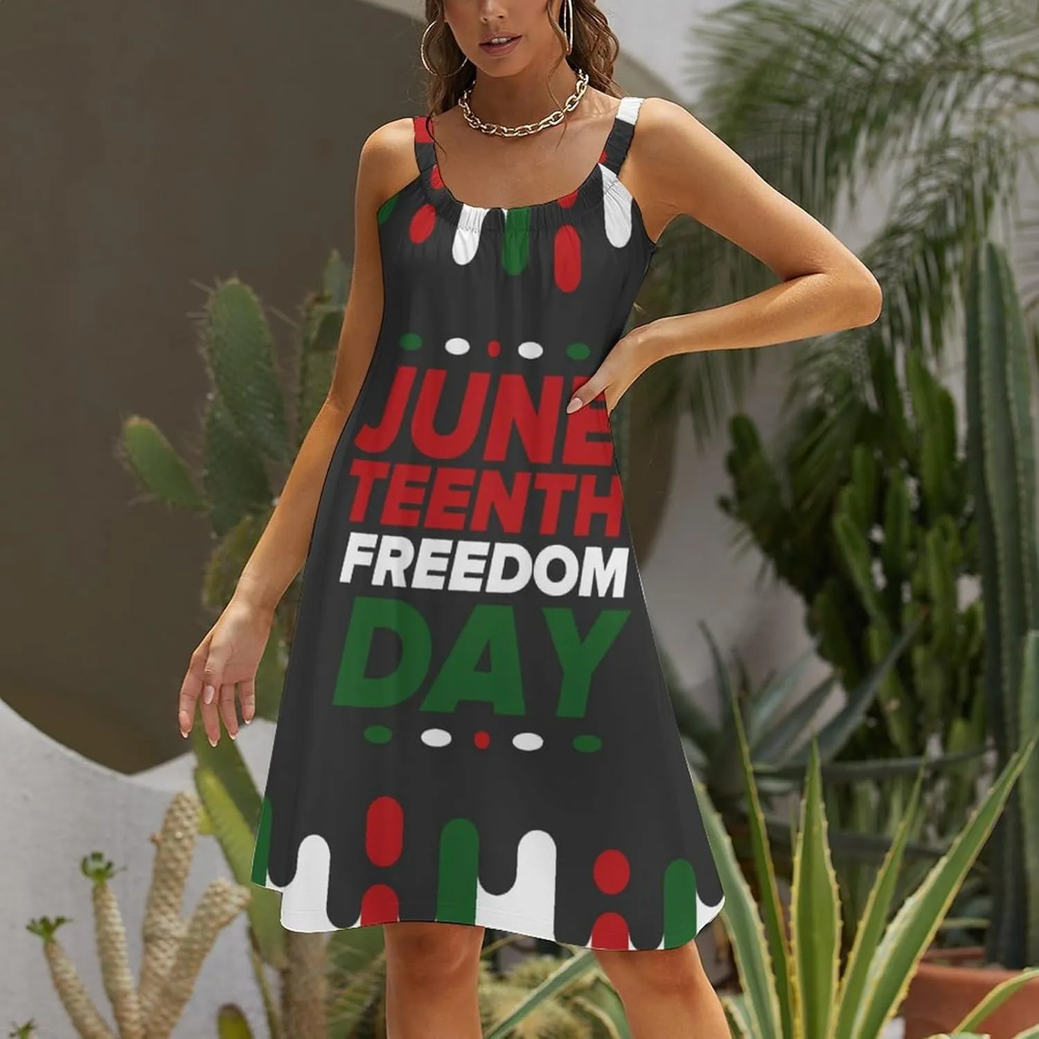 Happy Juneteenth Day Freedom 1865 Dress for Women Sleeveless Tshirt Party Beach Work Dresses