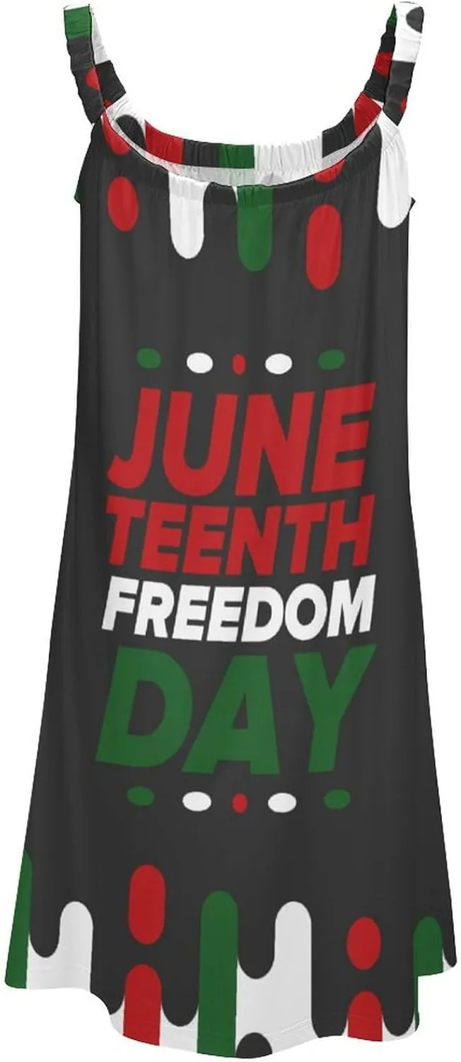 Happy Juneteenth Day Freedom 1865 Dress for Women Sleeveless Tshirt Party Beach Work Dresses