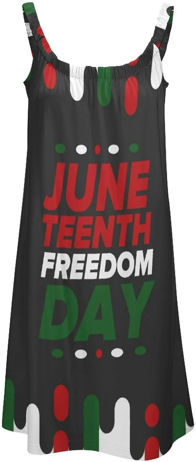 Happy Juneteenth Day Freedom 1865 Dress for Women Sleeveless Tshirt Party Beach Work Dresses