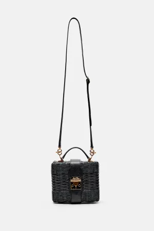 Harley Rattan Bag - Black/Black