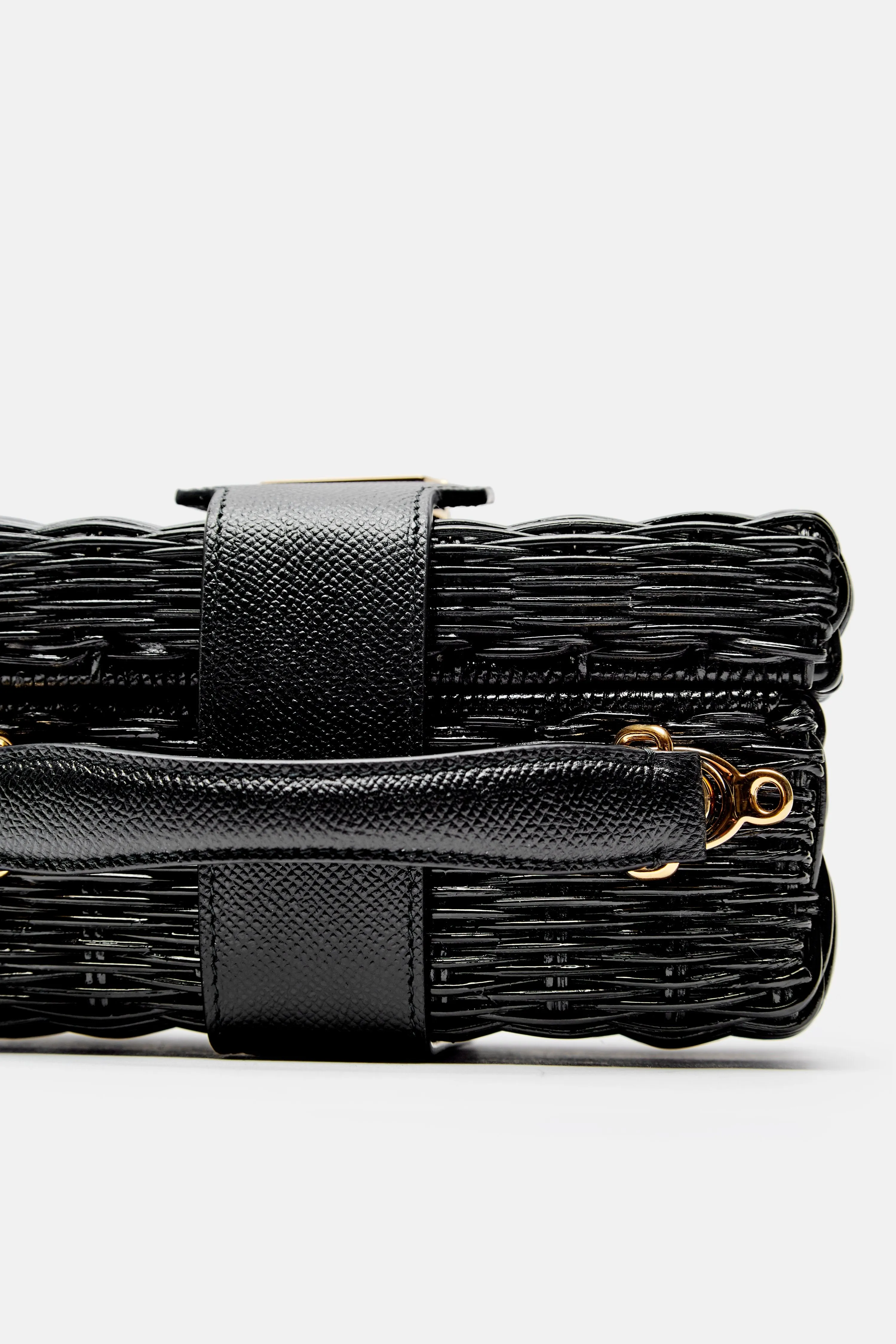 Harley Rattan Bag - Black/Black