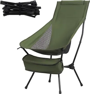 hatleues Oversized Heavy Duty Camping Chair - Folding Chair for Adults, Extra Wide & Sturdy Outdoor Chair with Cup Holder for Patio, Lawn, Beach, Backyard, Fishing, and Camping Army Green