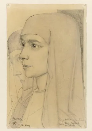 HDARTiTi Famous Painting Abstract Picture Painting Prints Portrait of Treesje Westermann Mother Thérèse Huf of Bethany by Jan Toorop Art Canvas Painting for Office Decor 60x90cm