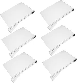 Healifty 6Pcs Clear Acrylic Shelf Dividers for Closet Organization Adjustable Wardrobe Separator for Efficient Bedroom Handbag and Shelf Storage Optimization