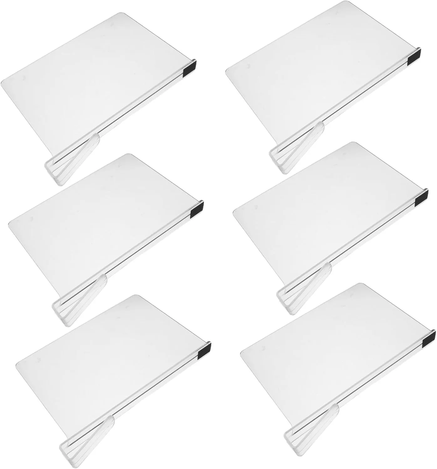 Healifty 6Pcs Clear Acrylic Shelf Dividers for Closet Organization Adjustable Wardrobe Separator for Efficient Bedroom Handbag and Shelf Storage Optimization