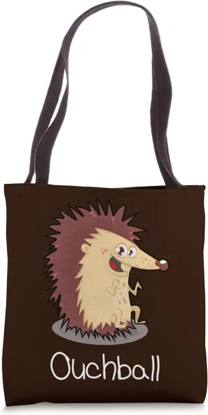 Hedgehog Ouch Ball Print Funny Hedgehog Tote Bag