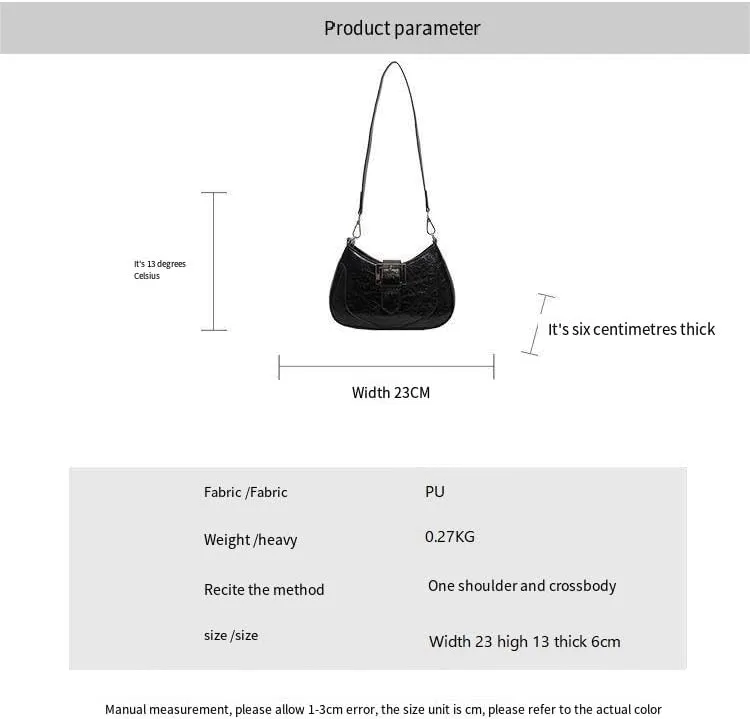 High-end retro underarm Purses women's commuting versatile shoulder messenger bags simple solid color handbags