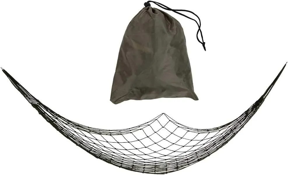 High - Strength Nylon Hammock for Outdoor | 198lb Weight Capacity | Thicken Hand - Woven Mesh for Camping/Travel/Backyard | Includes Storage Bag, 78.7x31.5in