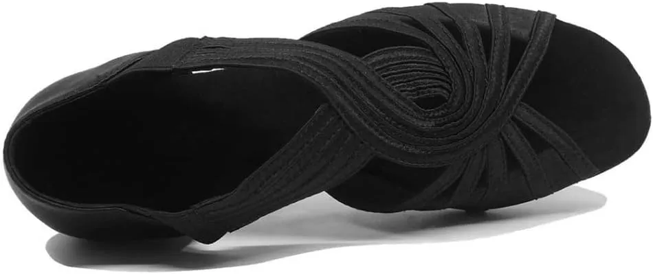 HIPPOSEUS Women Low Heel Latin Ballroom Dance Shoes Indoor Salsa Batchata Practice Dancing Shoes