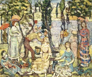 Historic Pictoric Art Print : Maurice Brazil Prendergast - Group of Figures : Vintage Wall Décor : 10in x 08in