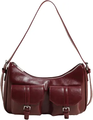 Hobo Bags for Women, Y2k Purse Crescent Shoulder Bag Purse Multi-pocket Crossbody Bag Handbag for Work Travel