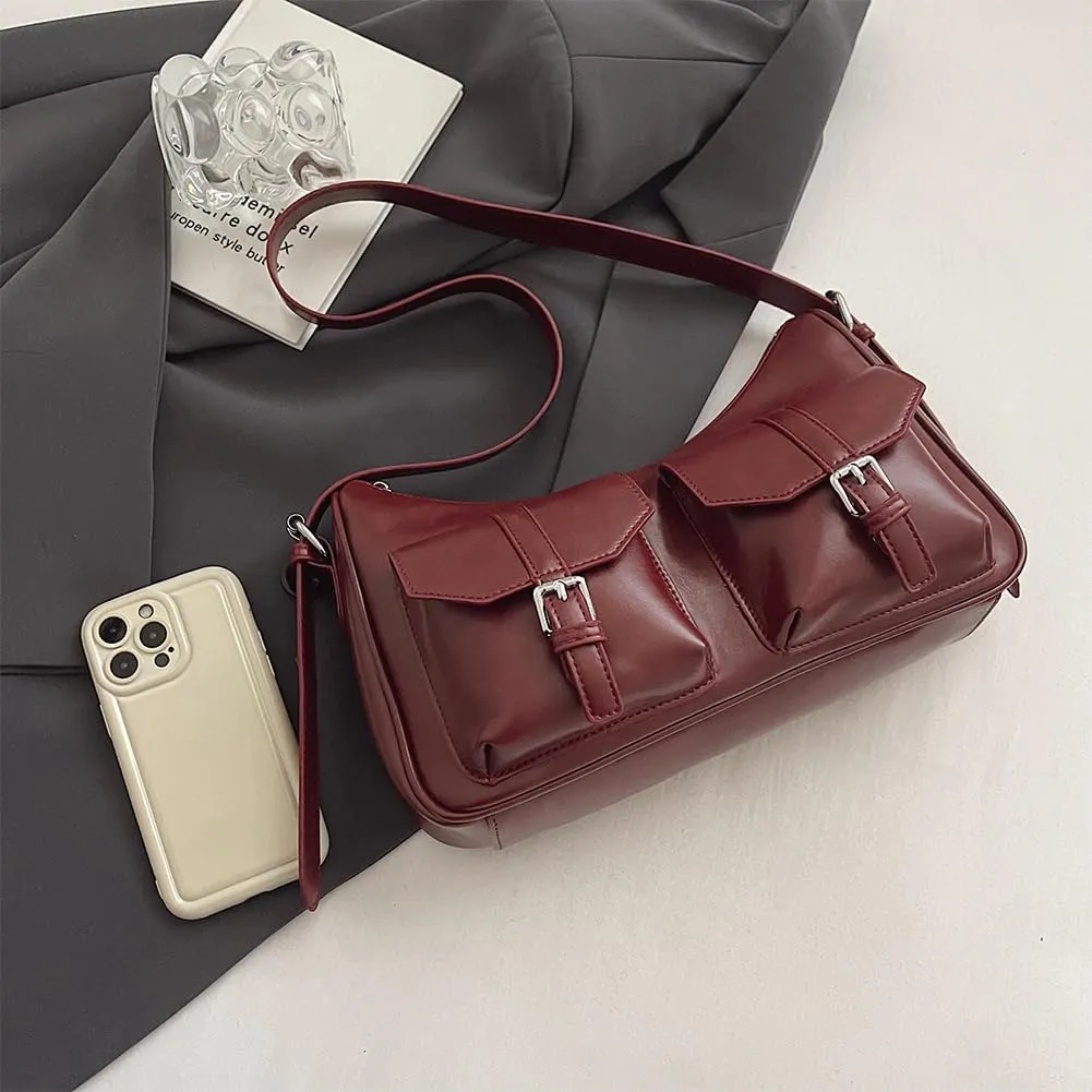 Hobo Bags for Women, Y2k Purse Crescent Shoulder Bag Purse Multi-pocket Crossbody Bag Handbag for Work Travel