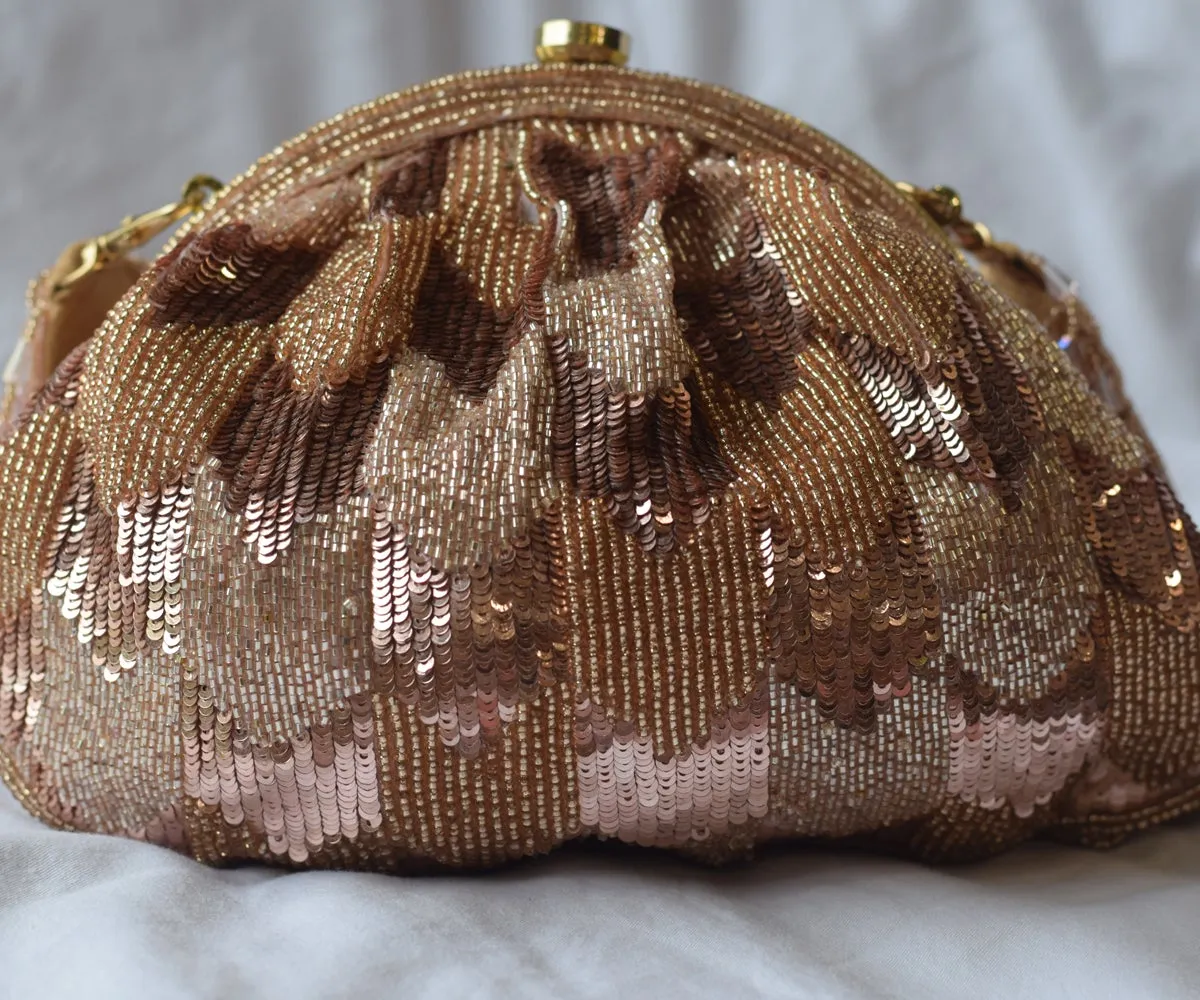 Hrutvy Clutch – Rose Gold | SURBHI S DUA