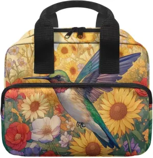 Hummingbird Sunflower Womens Large Bible Case Stylish Bible Cover for Women Ladies Classic Bible Cover Case with Top Handle Lightweight Church Worship Bags