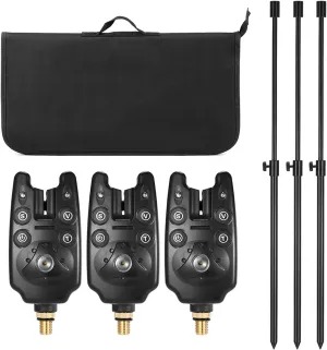 HXBER Fishing Bite Alarms Fishing Set with Padded Fishing Tool Bag