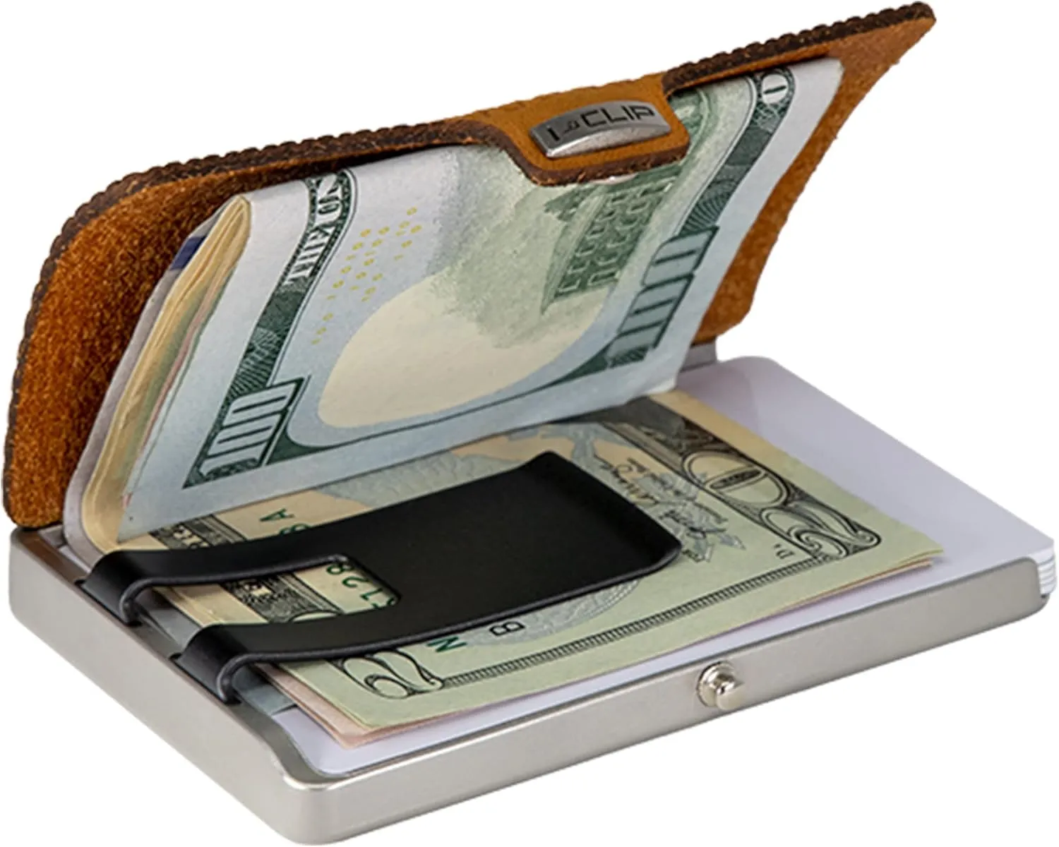 I-CLIP Heritage Steel Blasted Liberty Desert, Wallet, Card Holder, Slim Wallet, Smart Wallet, Stainless Steel