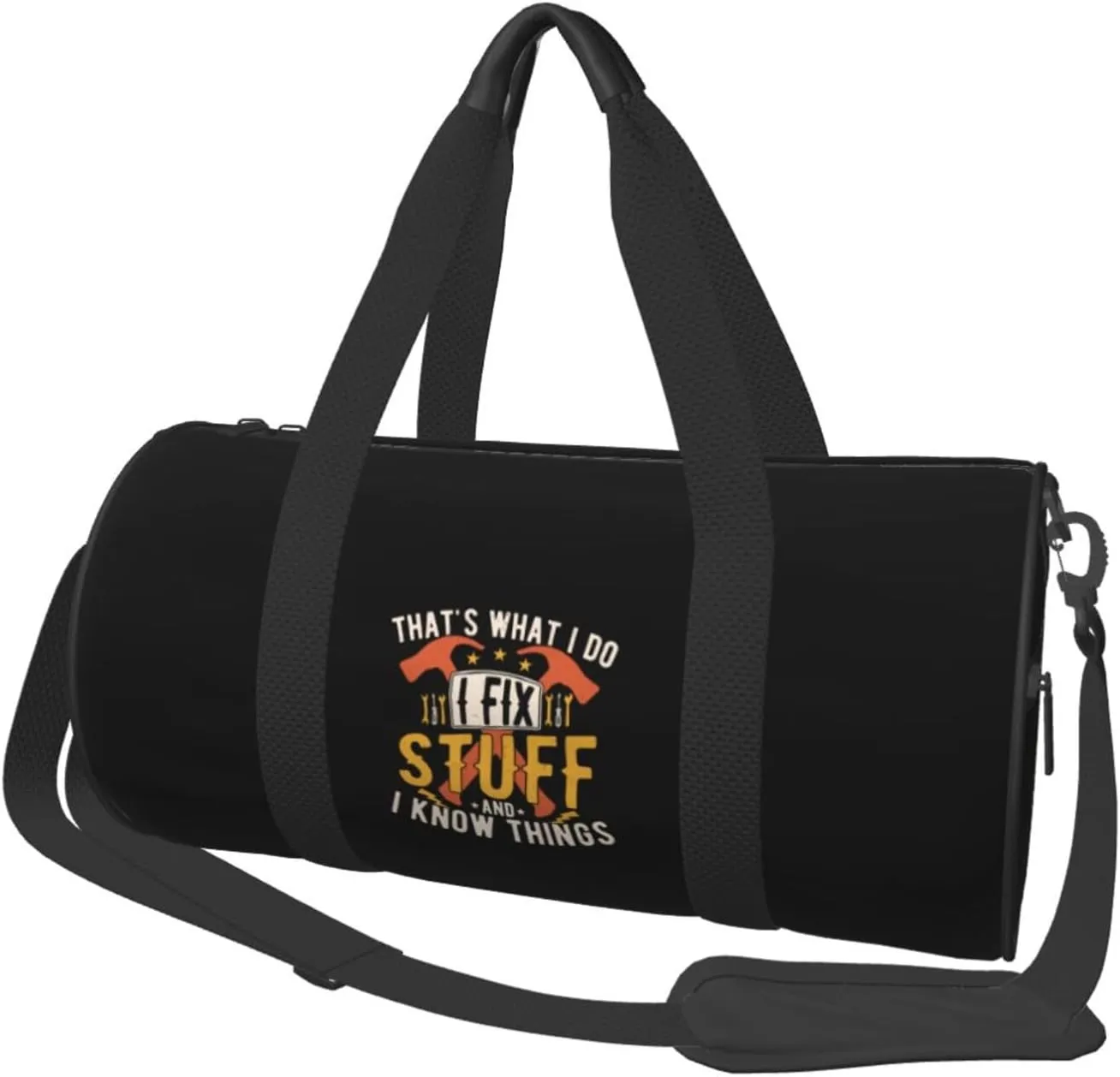 I Fix Stuff And I Know Things Gym Duffel Bag Durable Yoga Bag Large Workout Bag Sport Gymbag For Women Men