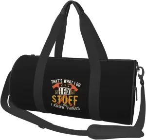 I Fix Stuff And I Know Things Gym Duffel Bag Durable Yoga Bag Large Workout Bag Sport Gymbag For Women Men