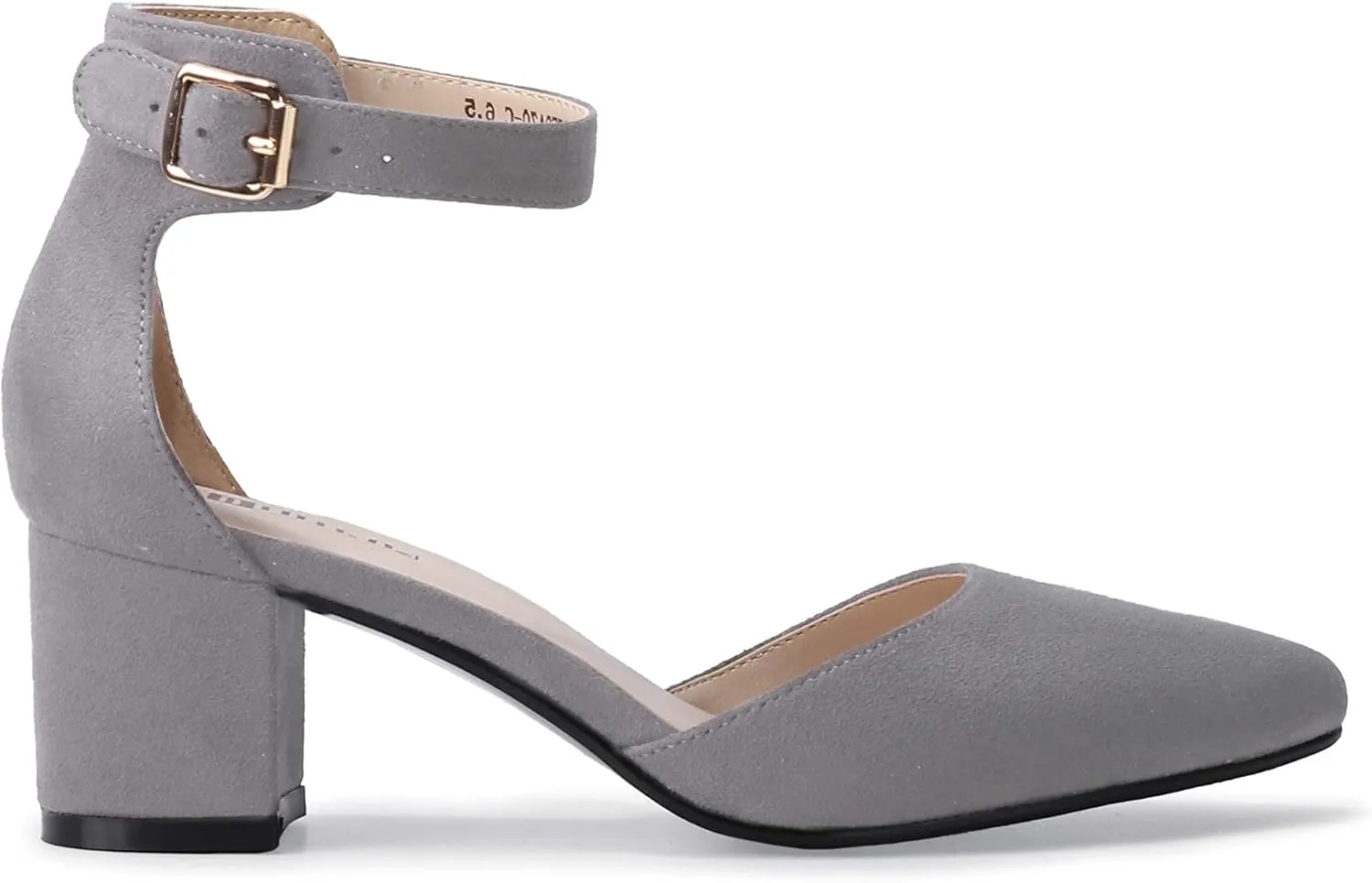 IDIFU Women's IN2 Pedazo Dress Shoes Low Block Heels Comfortable Chunky Closed Toe Ankle Strap Wedding Pumps