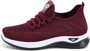 ihinzry Women's Flying Woven Sneakers Lightweight Comfortable Mesh Walking Shoes Outdoor Non Slip Breathable Tennis Shoes