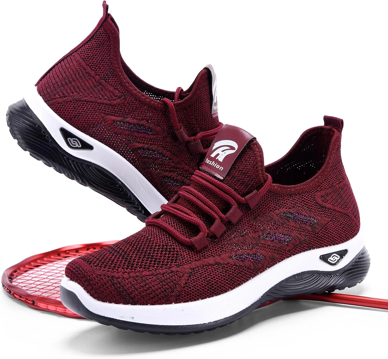 ihinzry Women's Flying Woven Sneakers Lightweight Comfortable Mesh Walking Shoes Outdoor Non Slip Breathable Tennis Shoes