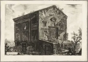 iIIHARTII Abstract Wall Art Poster Decor Wall Art Vintage Painting Print View of the Temple of the Camenae by Battista Piranesi Canvas Painting Artwork for Home Decor 60x90cm