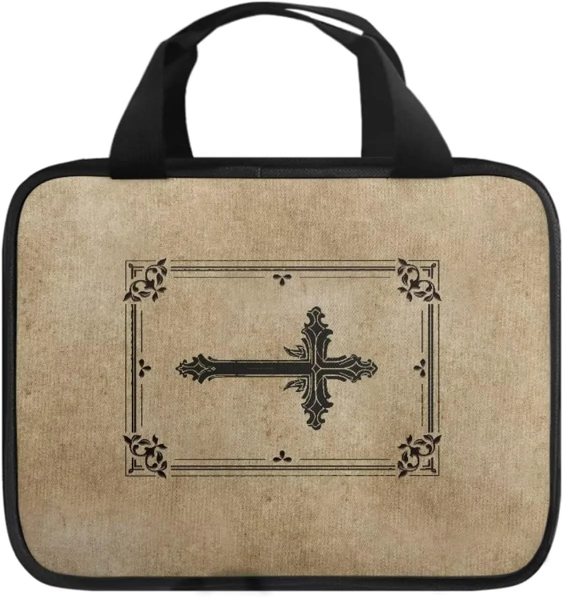Imitation Leather Print Bible Case Bible Cover for Women Canvas Bible Carrying Case Built-in Pocket Handle Church Bag