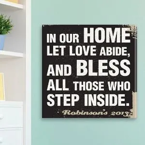 In Our Home Personalized Canvas Print  (14" x 14")