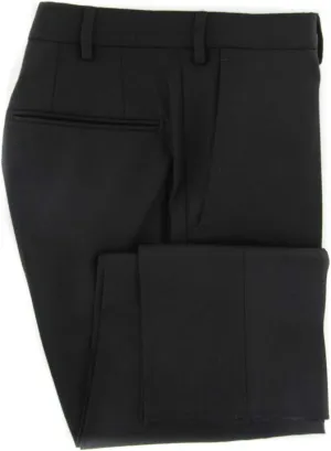 Incotex Black Solid Wool Pants - Slim