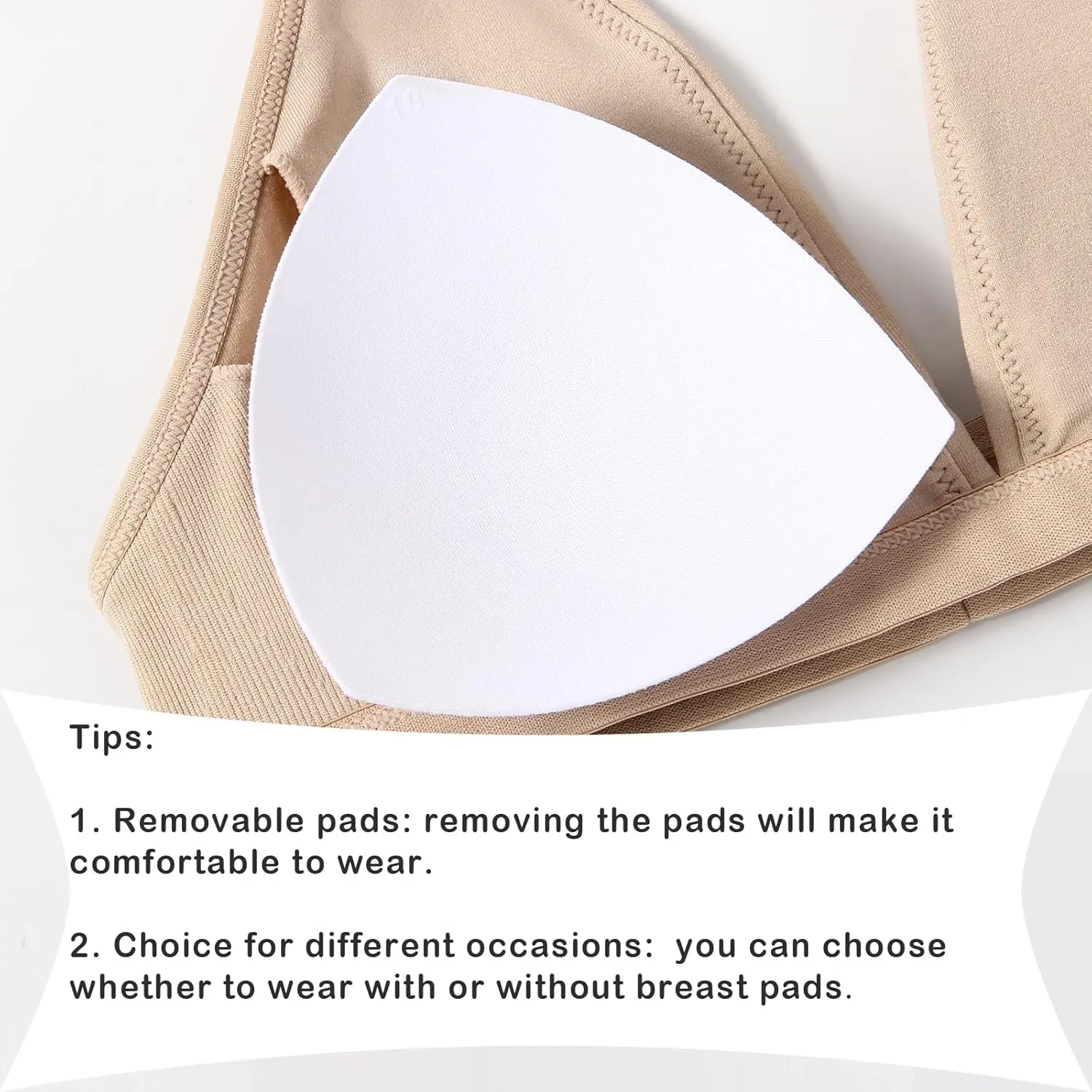 INIBUD Bralette for Women Removable Padded Bra Yoga Seamless V Neck Triangle Adjustable Straps Wireless