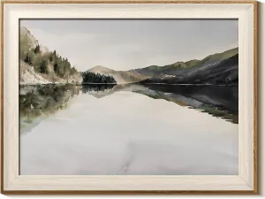InSimSea Framed Canvas Wall Art Mountain Reflection Decor Vintage Wall Art Mountain Range Nature Wilderness Art Decorative Rustic for Living Room, Bedroom, Office Wall Decor 12x16In