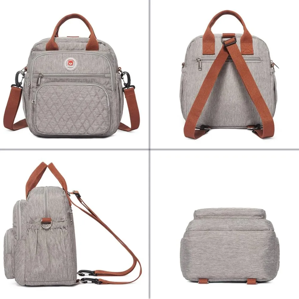 Insulated Lunch Bag Rucksack for Women/Men, 3 carrying way Lunch Tote, Large Waterproof Cooler Box with Side pockets for Adults, Work, Beach, Picnic, Grey