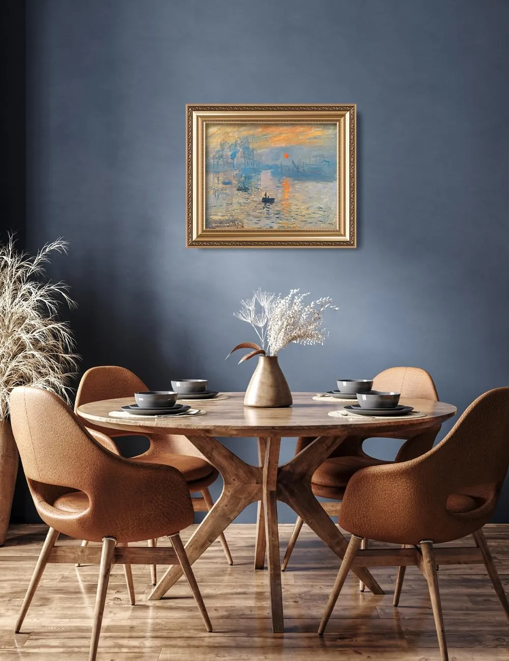 IPIC - Impression, Sunrise by Claude Monet, Giclee Prints Match with Classical Gold Frame, Monet Wall Art for Home Decor, Total Size w/Frame: 26" W x22 H