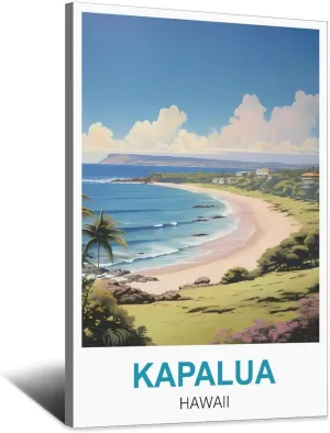 iPuzou Kapalua Hawaii Vintage Travel Posters 12x18inch(30x45cm) Canvas Painting Poster And Print Wall Art Picture for Living Room