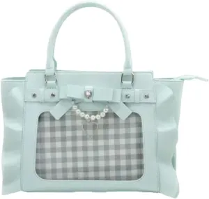 Ita Bag Pin Display Crossbody Bag Purse Aesthetic Handbag with Pearl Bow Ita Insert Display PU Leather Tote
