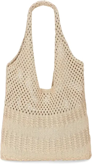 JASGOOD Crochet Beach Bags for Women Knit Summer Vacation Tote Bag Aesthetic Tote Boho Shoulder Handbag