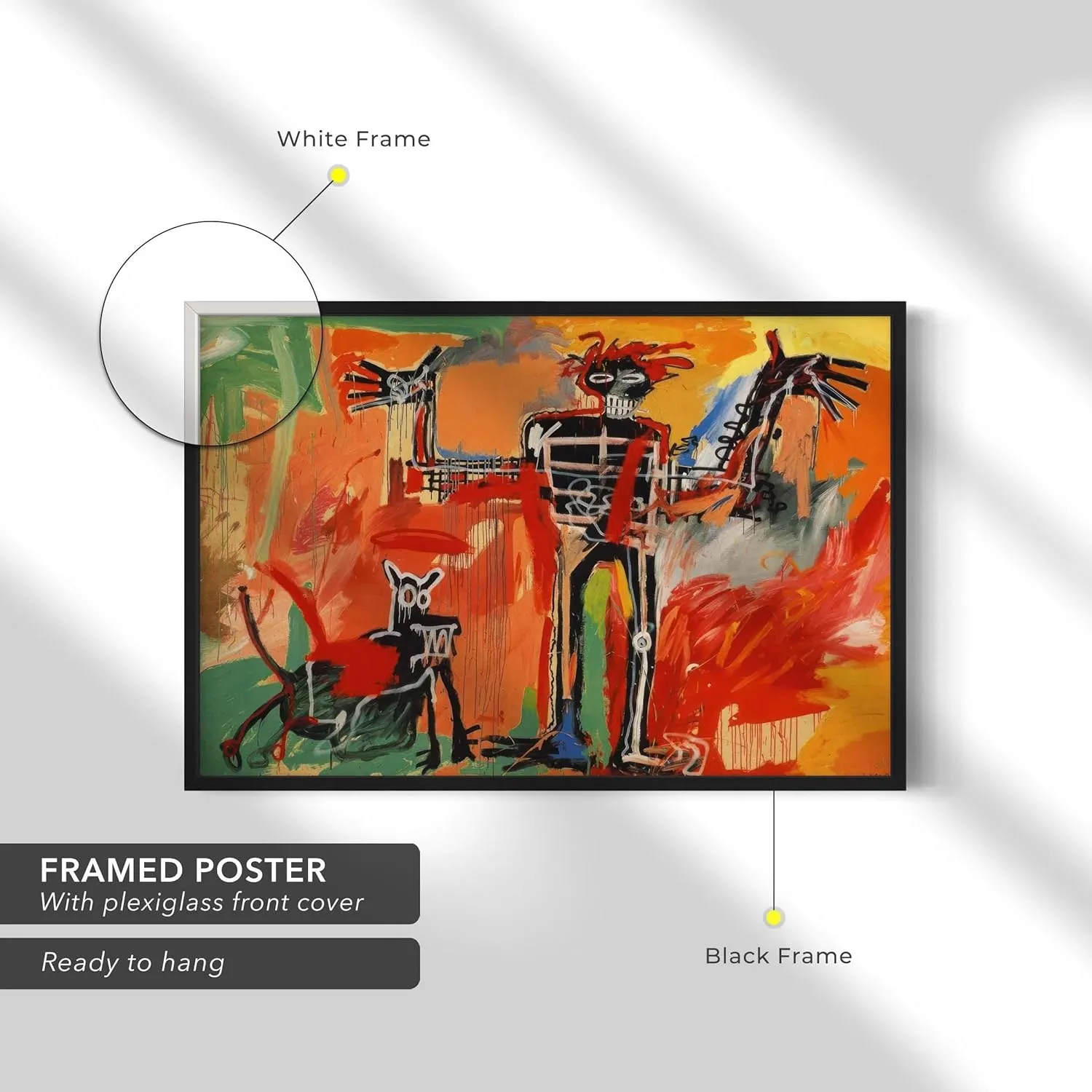Jean-Michel Basquiat Boy and Dog in a Johnnypump Canvas Print | Abstract Expressionist Wall Art | Graffiti-Inspired Poster for Home & Office Decor