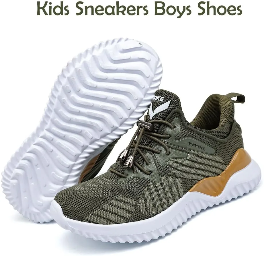 JMFCHI Boys Girls Kids' Sneakers Knitted Mesh Sports Shoes Breathable Lightweight Running Shoes for Kids Fashion Athletic Casual Shoes